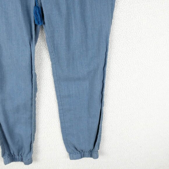 Madewell Joggers Womens Medium Blue Linen Blend Draw String Tapered Casual - Picture 3 of 10